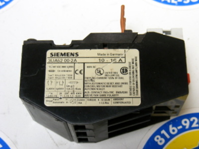 <b>Siemens - </b>3UA52 00-2A Overload Relay 10.0 to 16.0 Amps